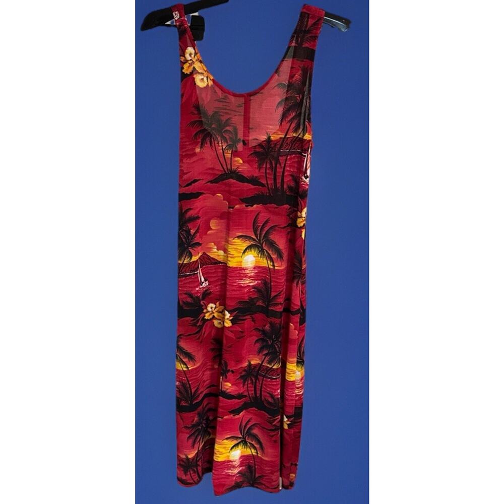 Hawaiian Sun Dress Size XL Red Multicolor Sunset